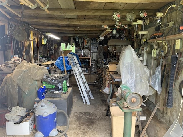 293 Washington, Warren, MA 01083 - misc room with a workshop area and concrete flooring