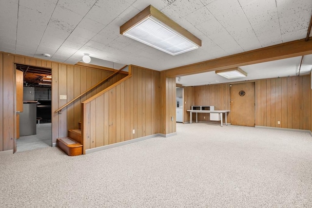 4 Farmland Rd, Saugus, MA 01906 - finished below grade area with wooden walls, carpet floors, stairs, and baseboards