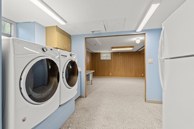 4 Farmland Rd, Saugus, MA 01906 - laundry area with washer and dryer and wood walls