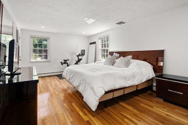 1 Pleasantview Ter, Framingham, MA 01701 - bedroom featuring a baseboard radiator, light wood-style floors, and recessed lighting
