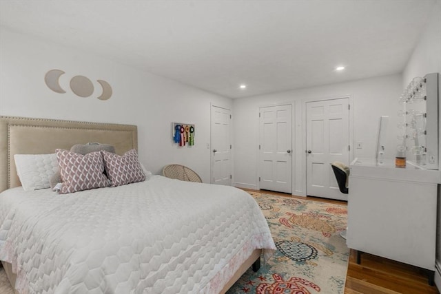 1 Pleasantview Ter, Framingham, MA 01701 - bedroom with wood finished floors, recessed lighting, and two closets