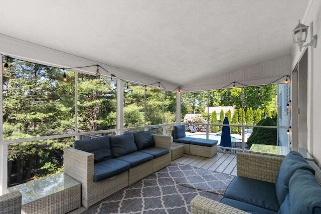 1 Pleasantview Ter, Framingham, MA 01701 - sunroom featuring outdoor lounge area and vaulted ceiling