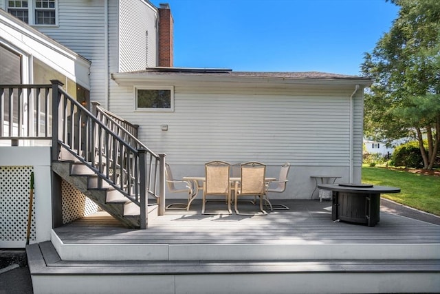 1 Pleasantview Ter, Framingham, MA 01701 - deck with stairway and outdoor dining space