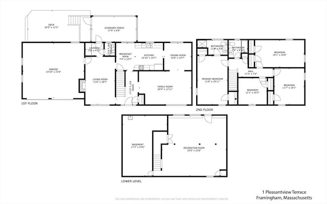 1 Pleasantview Ter, Framingham, MA 01701 - floor plan / room layout