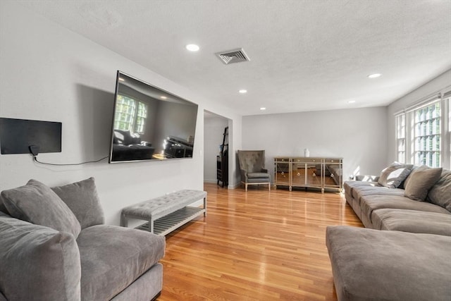 1 Pleasantview Ter, Framingham, MA 01701 - living area with light wood-style flooring, recessed lighting, and a textured ceiling