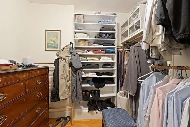 210 Melrose St, Newton, MA 02466 - walk in closet featuring wood finished floors