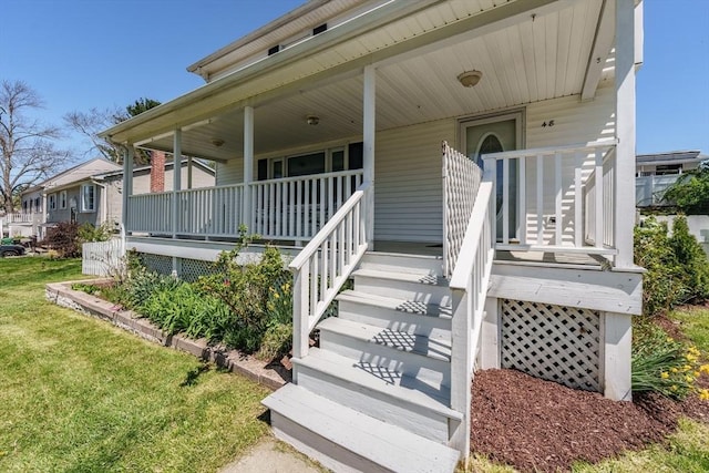 property entrance with a porch