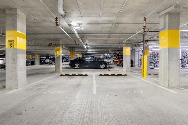 view of parking garage