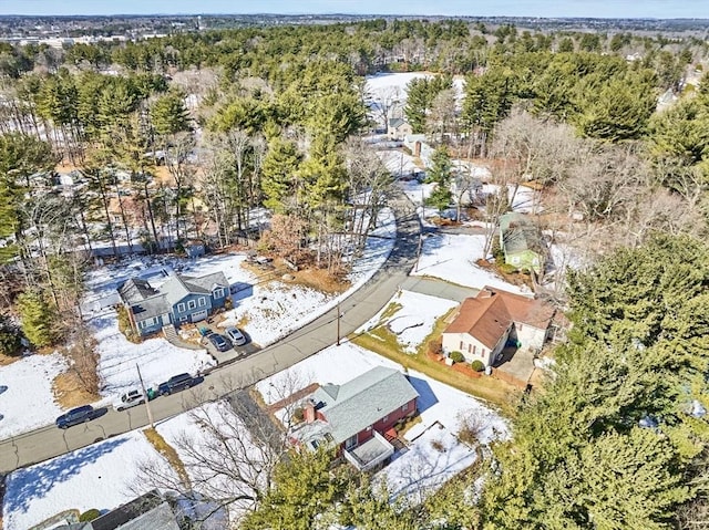 drone / aerial view with a view of trees