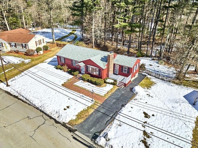 view of snowy aerial view