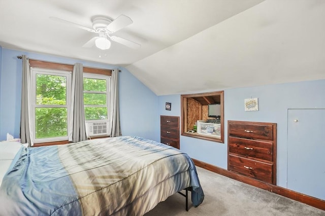 16 Boyce St, Worcester, MA 01603 - bedroom featuring vaulted ceiling, light carpet, and ceiling fan