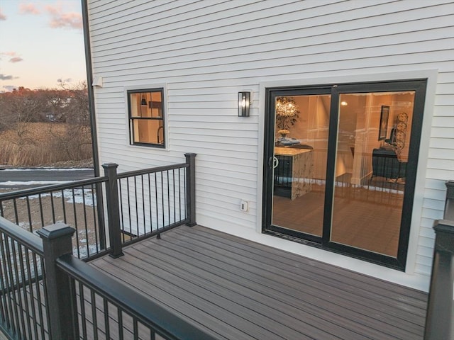 view of deck at dusk