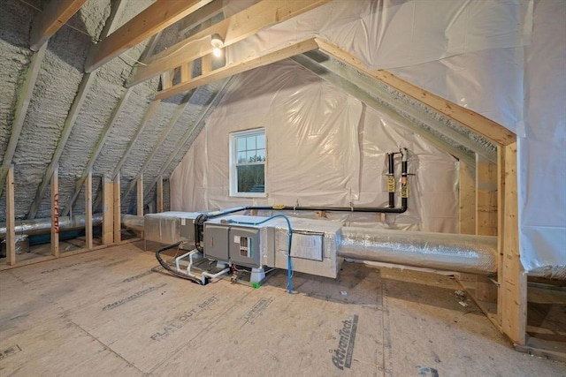 view of unfinished attic