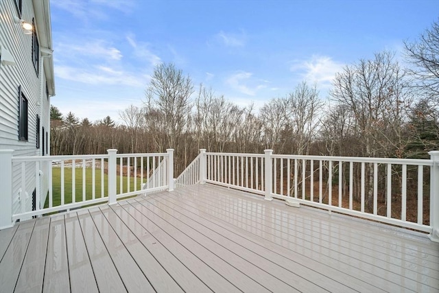 deck with a lawn