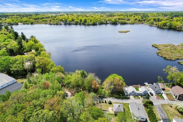 1 Batchelder Ave, North Reading, MA 01864 - drone / aerial view of a forest and a nearby body of water