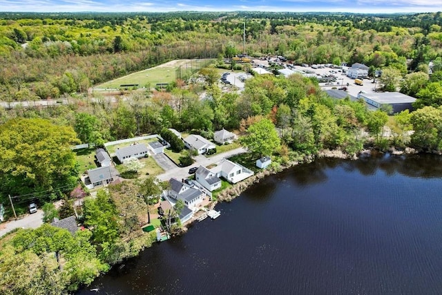 1 Batchelder Ave, North Reading, MA 01864 - aerial overview of property's location with a heavily wooded area and a nearby body of water