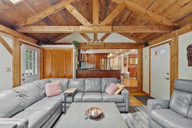 81 Baldwin Rd, Billerica, MA 01821 - living room with light wood finished floors and wooden ceiling