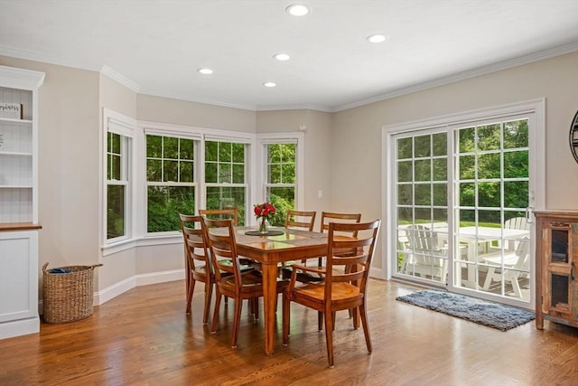 4 Kestrel Way, Carver, MA 02330 - dining space featuring recessed lighting, wood finished floors, crown molding, and baseboards