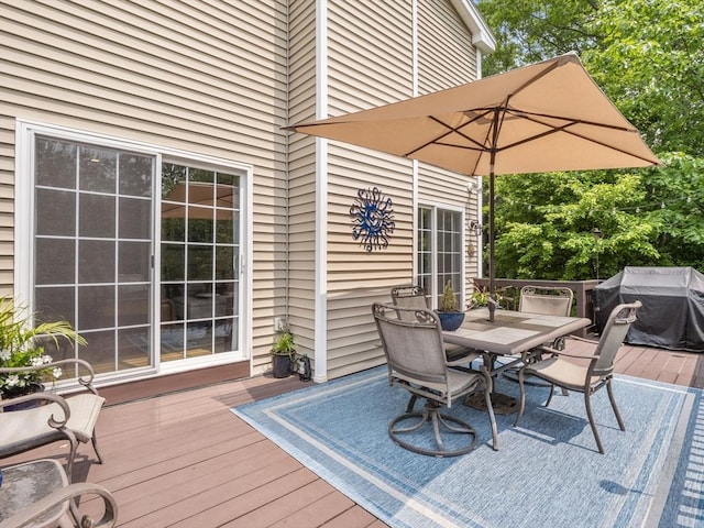 66 Saville, North Andover, MA 01845 - wooden terrace with outdoor dining space and grilling area