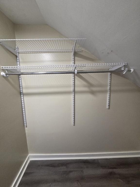spacious closet with wood finished floors