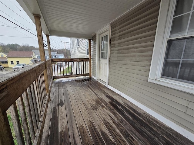 deck featuring a porch