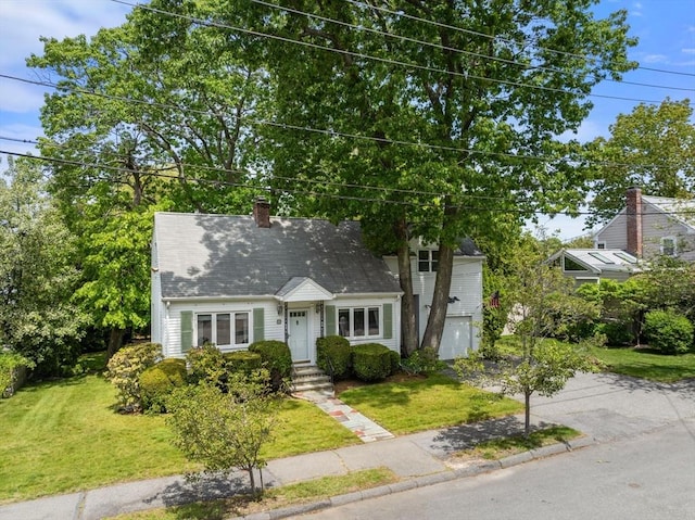 68 Shelton Rd, Swampscott, MA 01907 - cape cod home featuring a front yard and a chimney