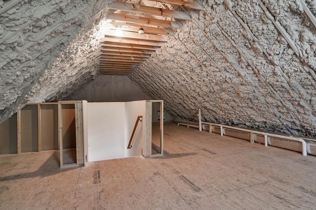 attic with an upstairs landing
