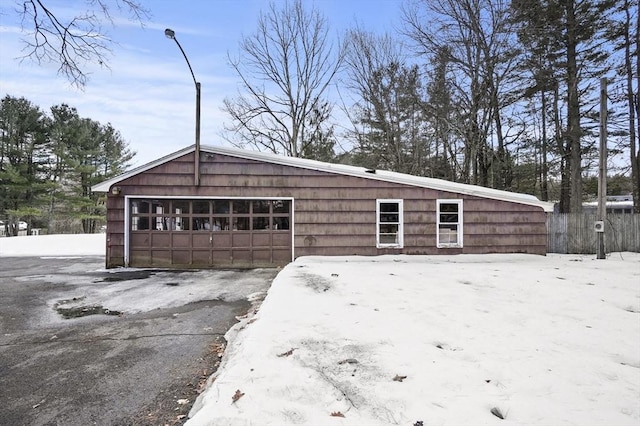 view of detached garage