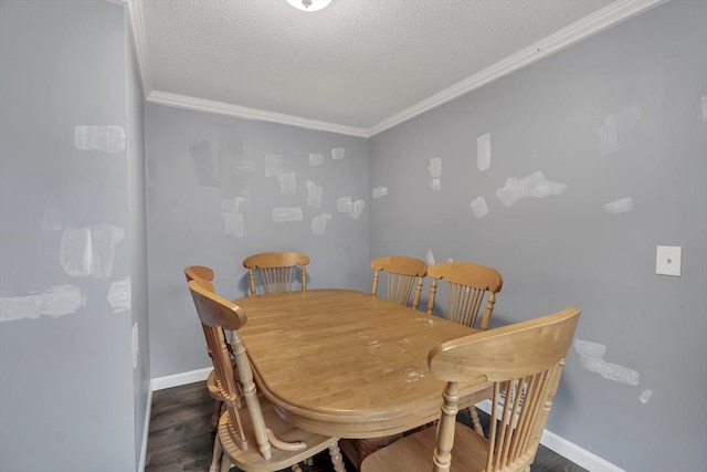 42 Charlotte Furnace Rd, Wareham, MA 02576 - dining room with wood finished floors, crown molding, and a textured ceiling