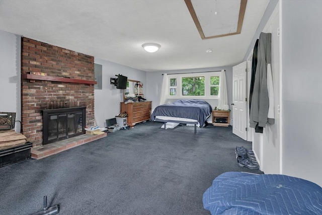 42 Charlotte Furnace Rd, Wareham, MA 02576 - carpeted bedroom featuring a fireplace and electric panel