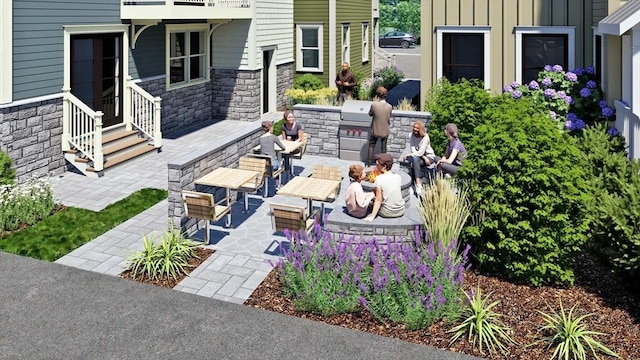 exterior space featuring a patio and entry steps