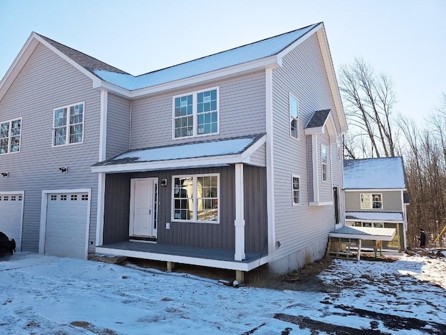 view of front of home with a garage