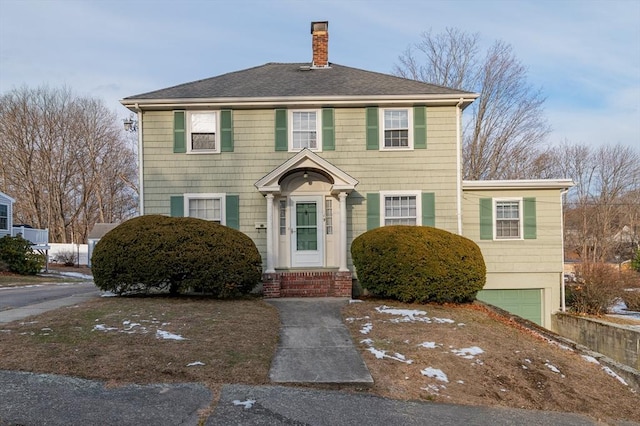 colonial house with a garage