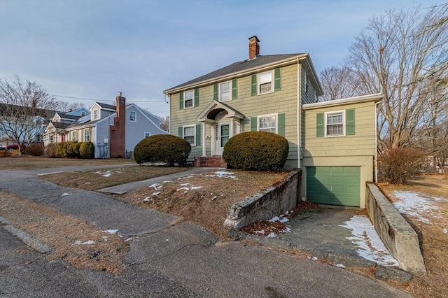 view of front of house with a garage