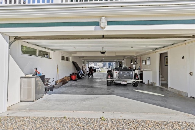 garage featuring a garage door opener