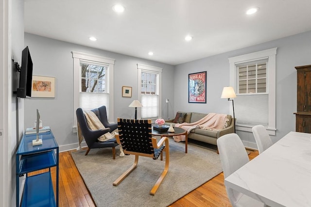 living room with hardwood / wood-style flooring