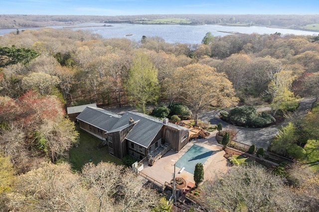 16 Wadsworth Ln, Dartmouth, MA 02748 - view from above of property featuring a nearby body of water and a forest