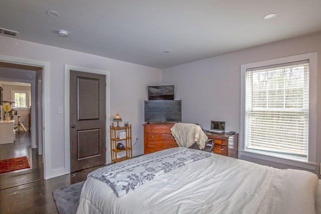 56 Otis-Tolland Rd, Blandford, MA 01008 - bedroom with dark wood-type flooring and recessed lighting