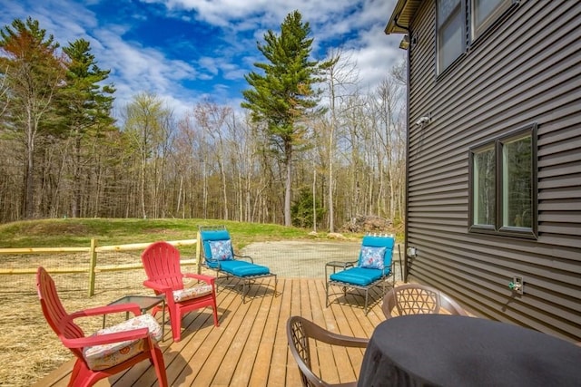 56 Otis-Tolland Rd, Blandford, MA 01008 - deck featuring a forest view