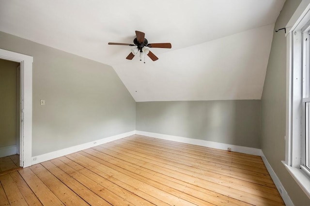 661 Main St, Hanson, MA 02341 - additional living space with ceiling fan, light wood-style floors, and vaulted ceiling