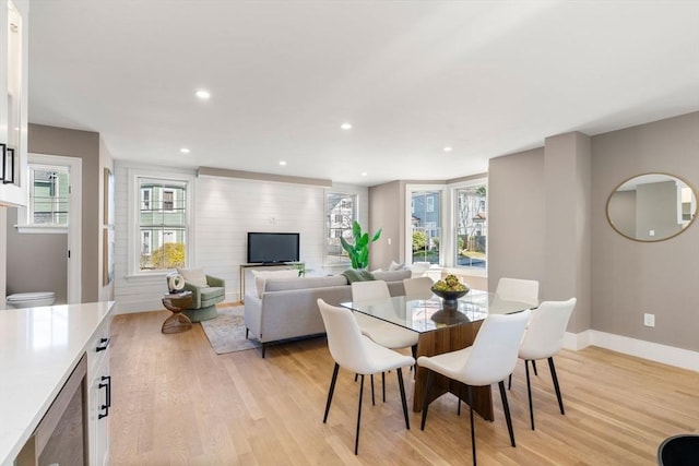 110 Fayette Unit 110, Watertown, MA 02472 - dining area with a wealth of natural light, recessed lighting, and light wood-style flooring