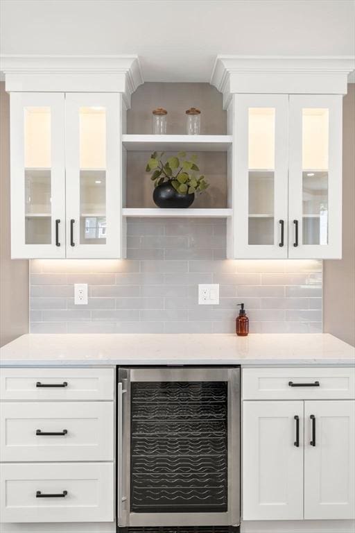 110 Fayette Unit 110, Watertown, MA 02472 - bar with backsplash and beverage cooler