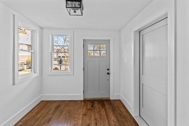 entryway featuring dark hardwood / wood-style flooring