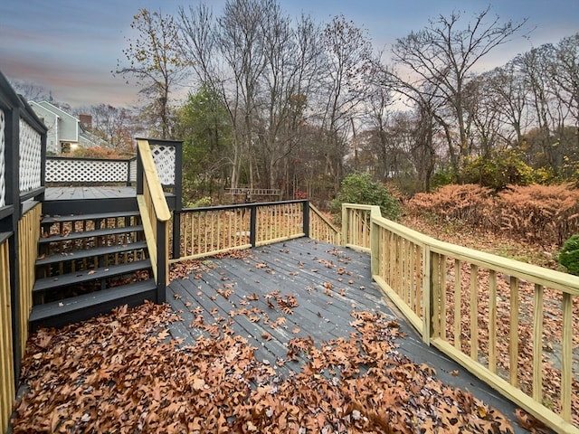 view of deck at dusk