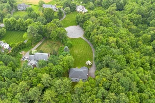 32 Twin Pond Ln, Sudbury, MA 01776 - aerial view of property and surrounding area with rural landscape