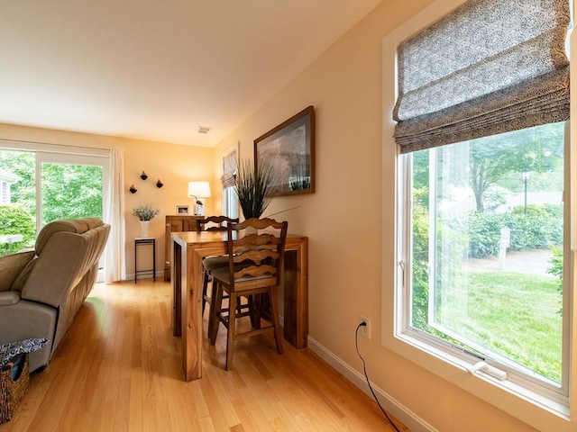 40 Bay Farm Unit 40, Duxbury, MA 02332 - dining area featuring light wood-style floors and baseboards