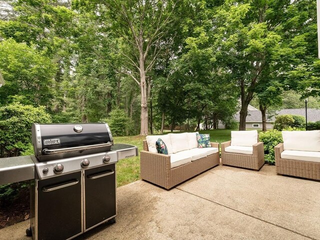 40 Bay Farm Unit 40, Duxbury, MA 02332 - view of patio featuring an outdoor living space and a grill