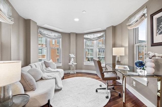 4 Battery Wharf Unit 4504, Boston, MA 02109 - office area with baseboards and wood finished floors