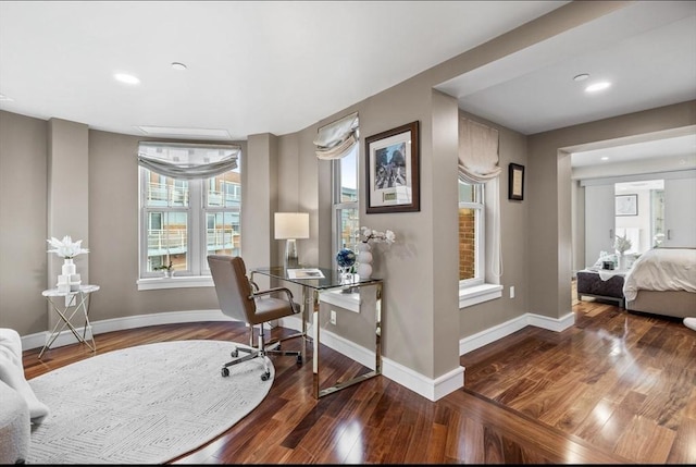4 Battery Wharf Unit 4504, Boston, MA 02109 - home office featuring wood finished floors and recessed lighting