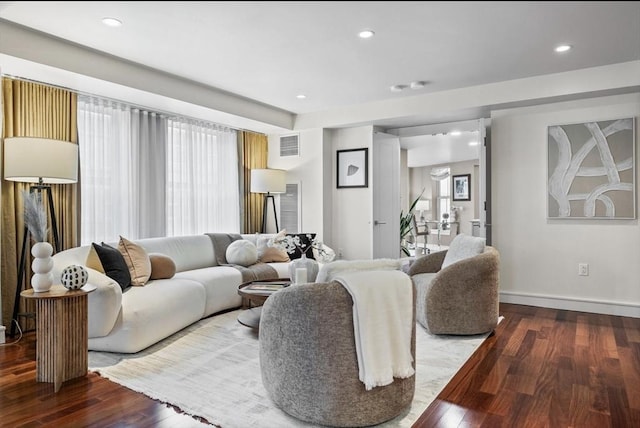 4 Battery Wharf Unit 4504, Boston, MA 02109 - living room with hardwood / wood-style floors and recessed lighting